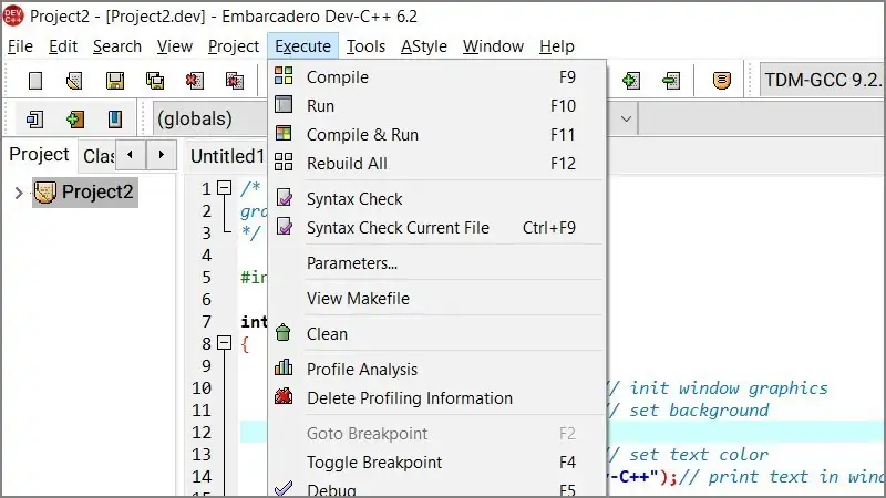 Giao diện Dev C++ lập trình C/C++ cho người mới