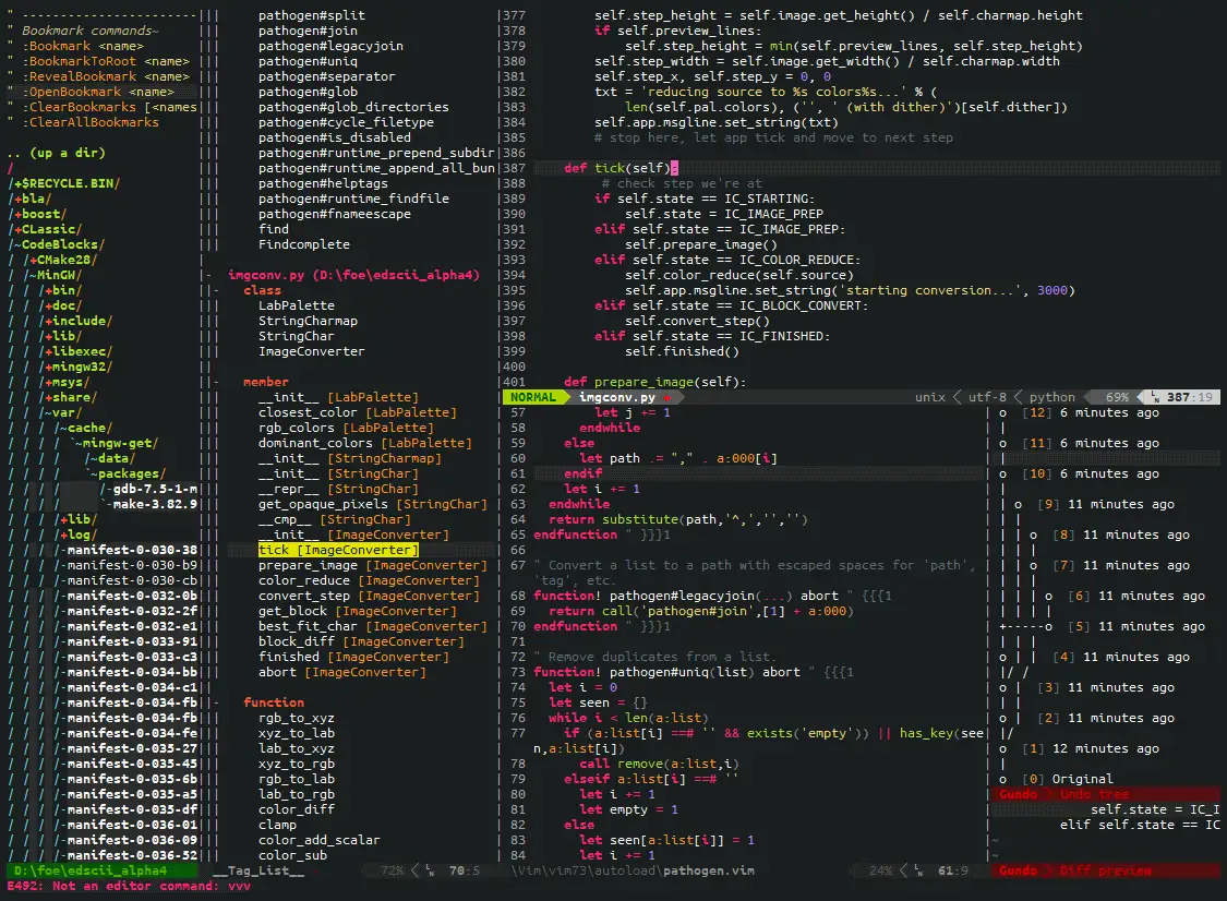 Giao diện Vim với trình soạn thảo code tối giản và hiệu quả