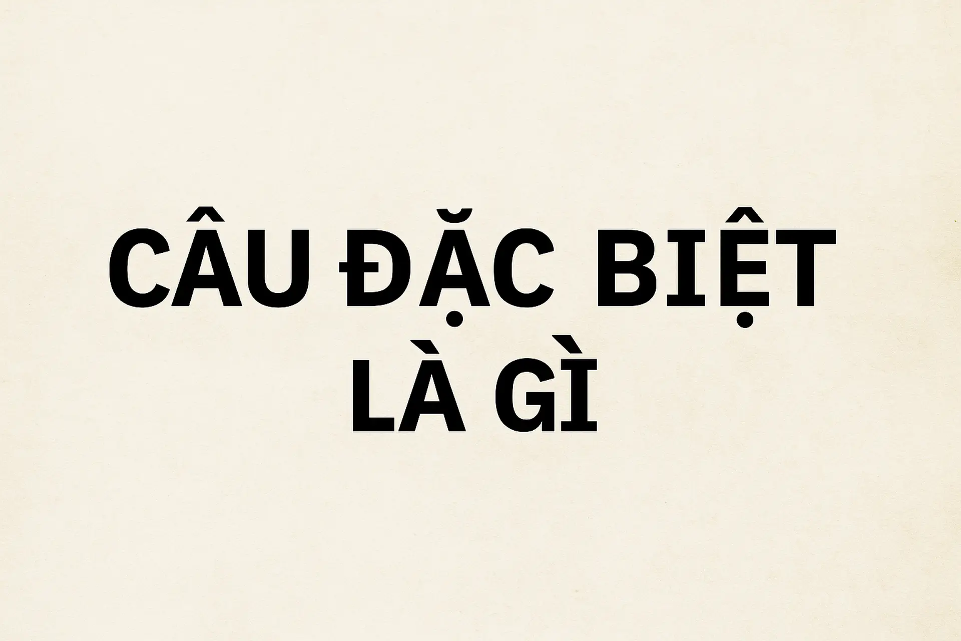 Câu đặc biệt là gì?