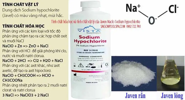 Tính chất vật lý của nước tẩy javen