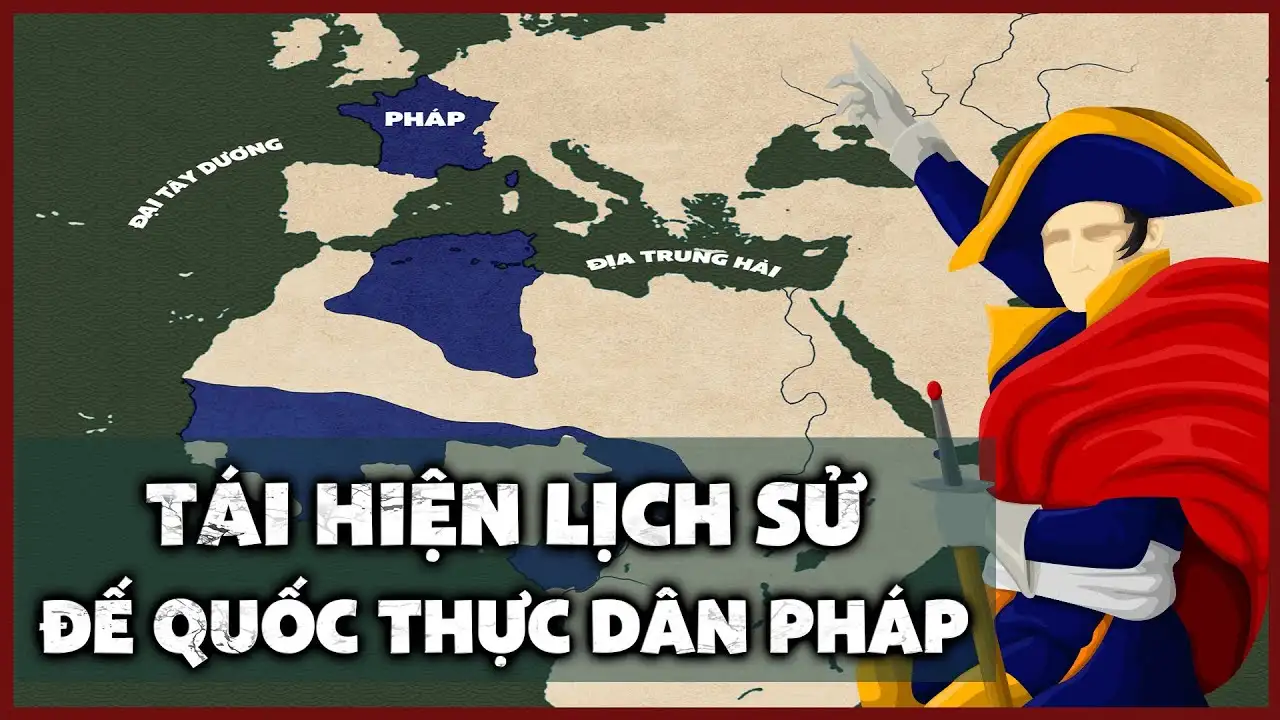 Hình minh họa bản đồ các thuộc địa của Pháp trong thời kỳ đế quốc